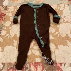 Kickee Pants ruffle snap footie